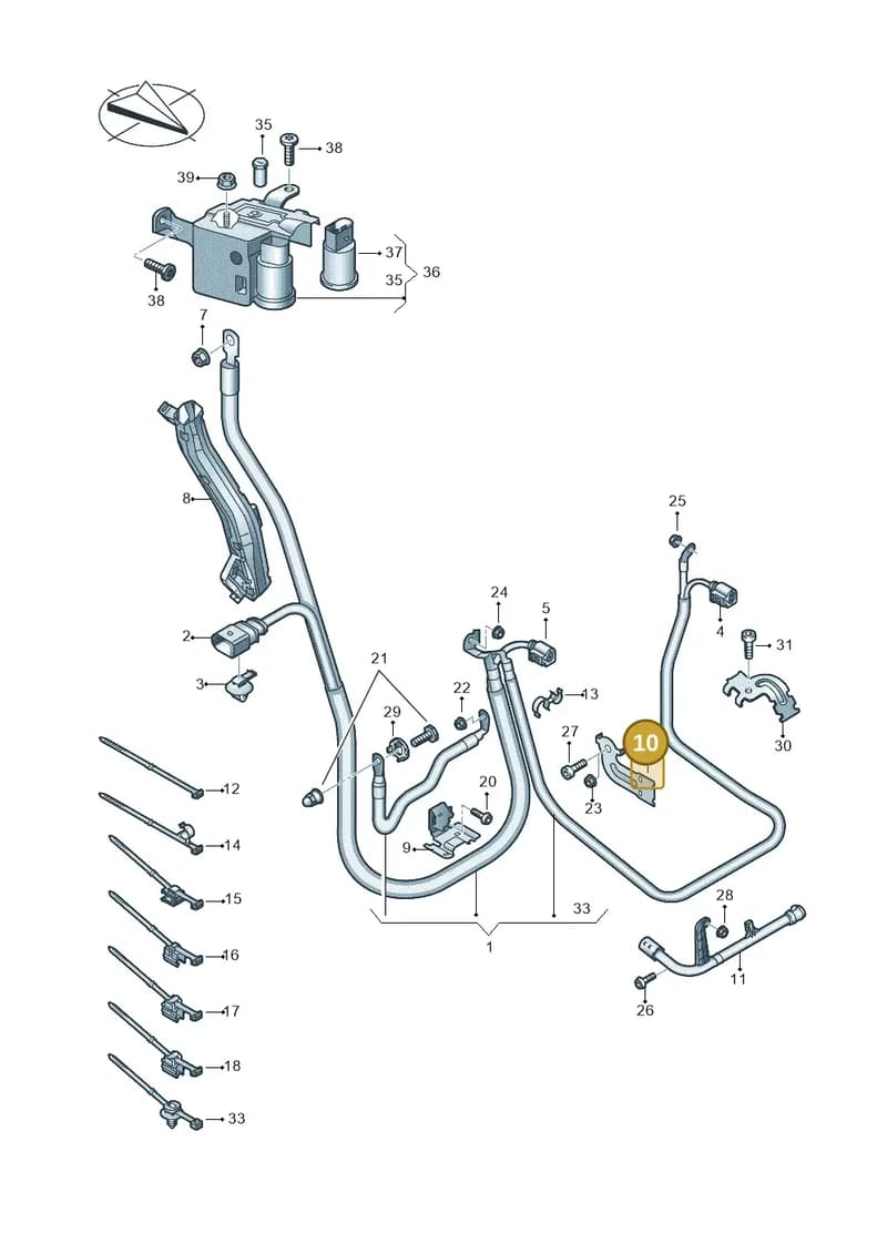 8W0971502A — Audi A5 Sportback (2016-2025) diagram 849972050, position 10