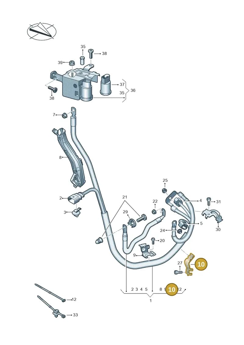 8W0971502N — Audi RS5 Sportback (2017-2025) diagram 847972050, position 10