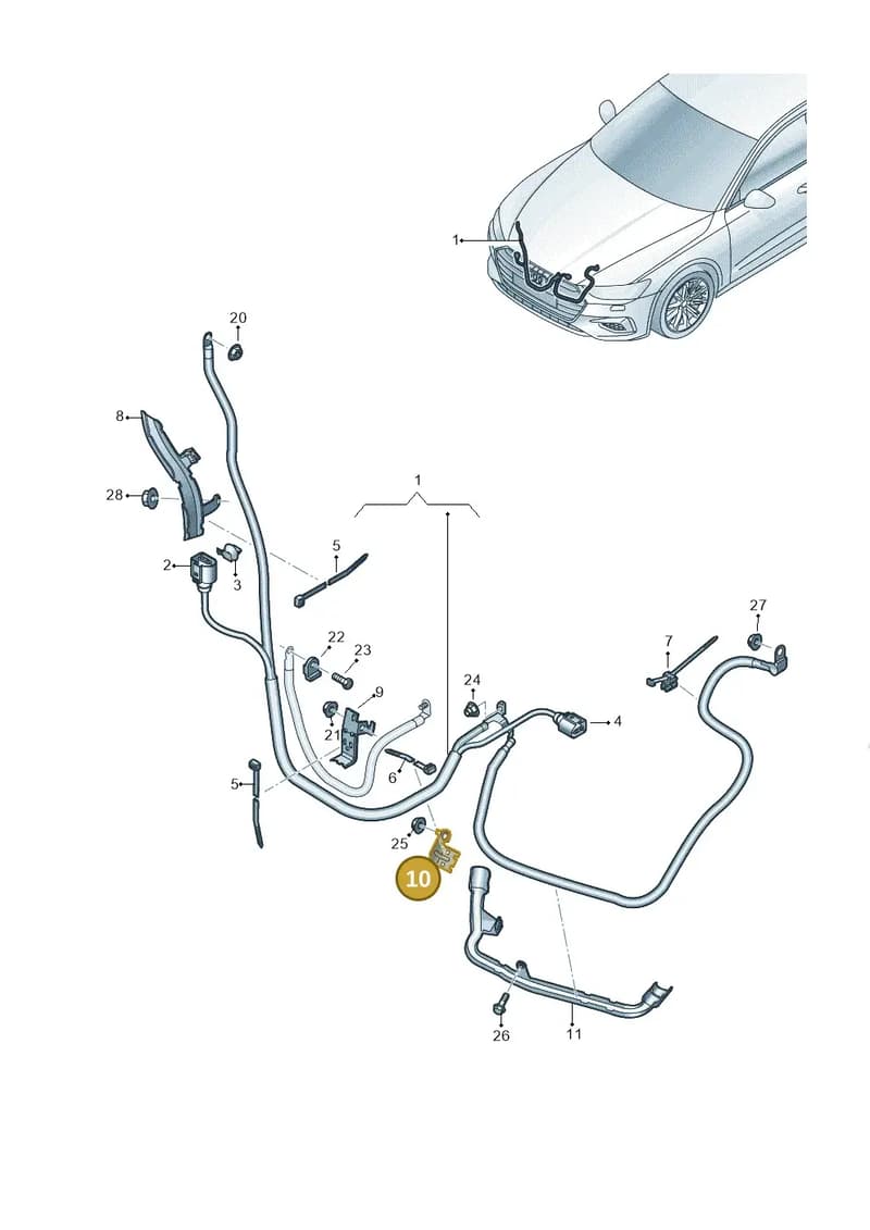8W0971502T — Audi A6 (2018-2025) diagram 435972050, position 10