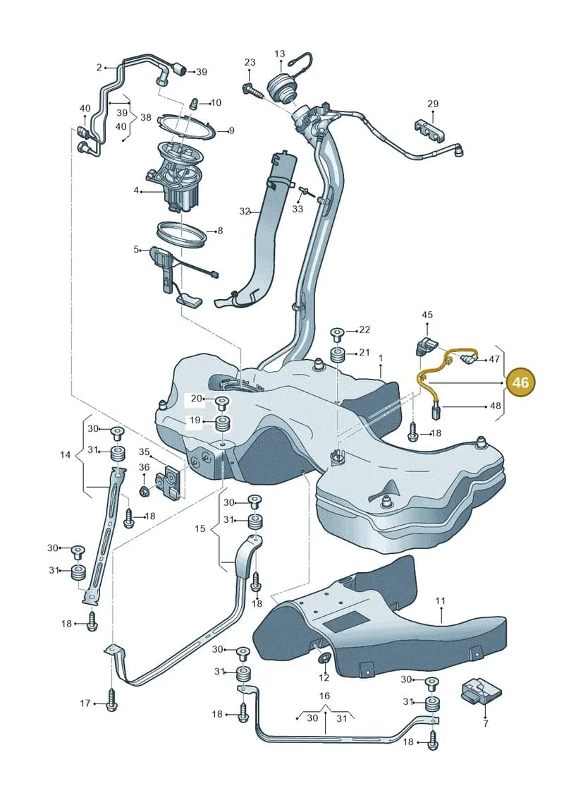 8W0971767G — Audi A5 Sportback (2016-2025) diagram 897201020, position 46