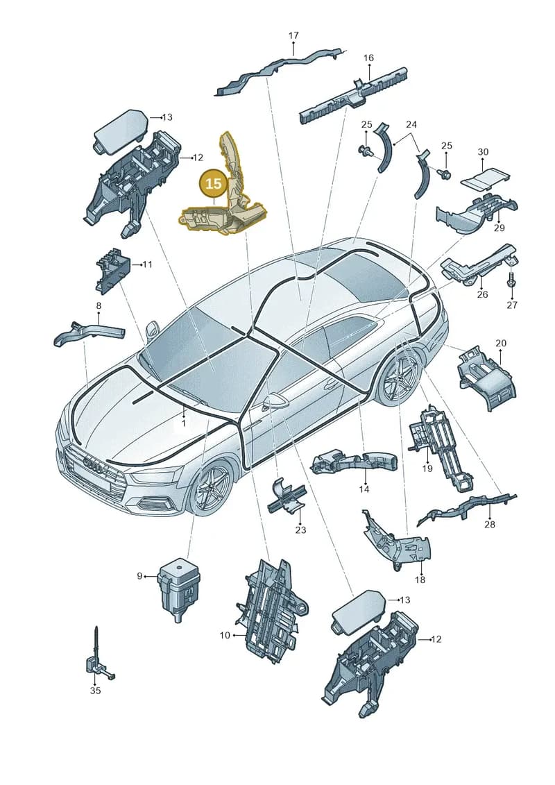 8W0971822D — Audi RS5 Sportback (2017-2025) diagram 847971080, position 15