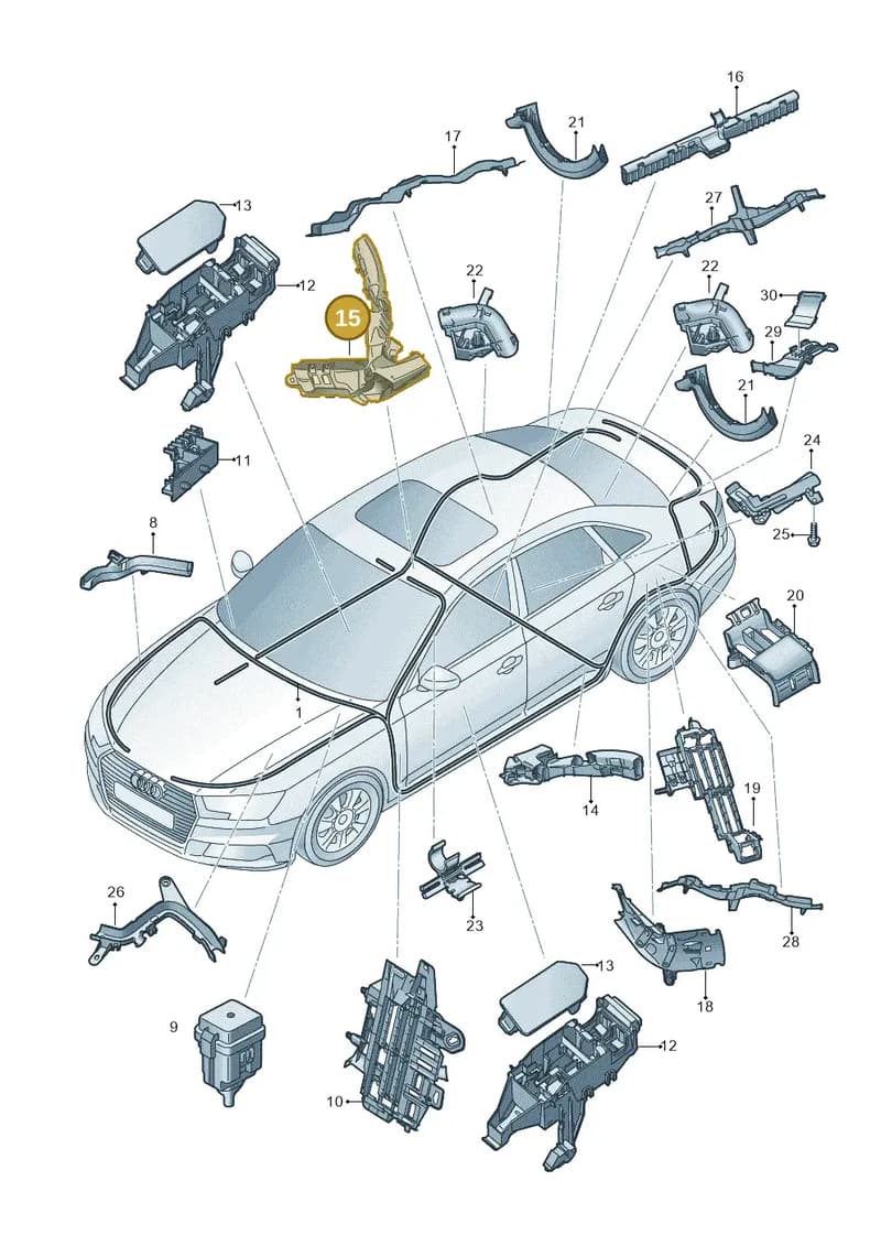 8W0971822D — Audi A4 (2015-2025) diagram 849971080, position 15