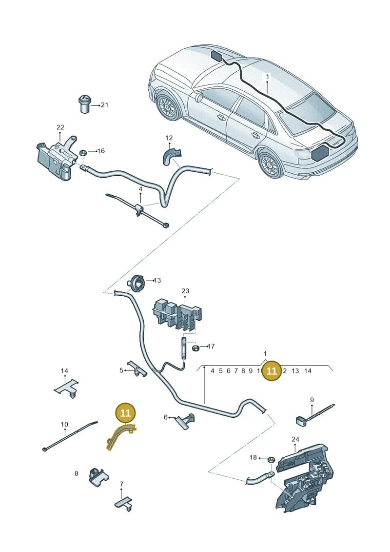 8W0971824AD — Audi RS5 Sportback (2017-2025) diagram 847972000, position 11