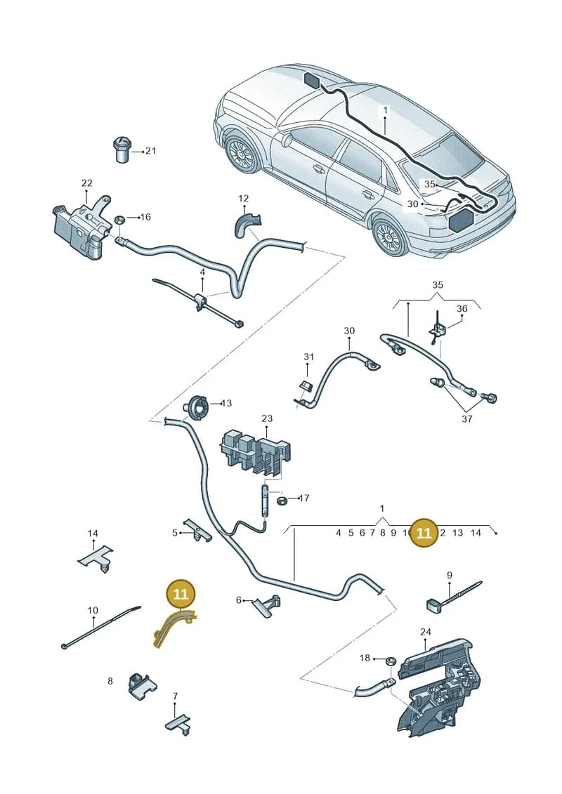 8W0971824AD — Audi A5 Sportback (2016-2025) diagram 849972000, position 11