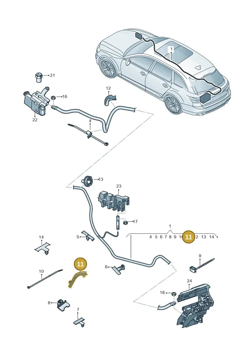 8W0971824AD — Audi RS4 Avant (2017-2025) diagram 438972000, position 11