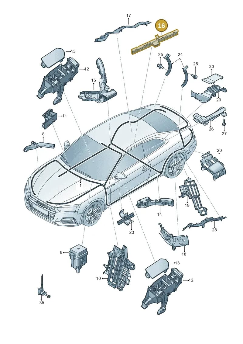 8W0971824AQ — Audi RS5 Sportback (2017-2025) diagram 847971080, position 16