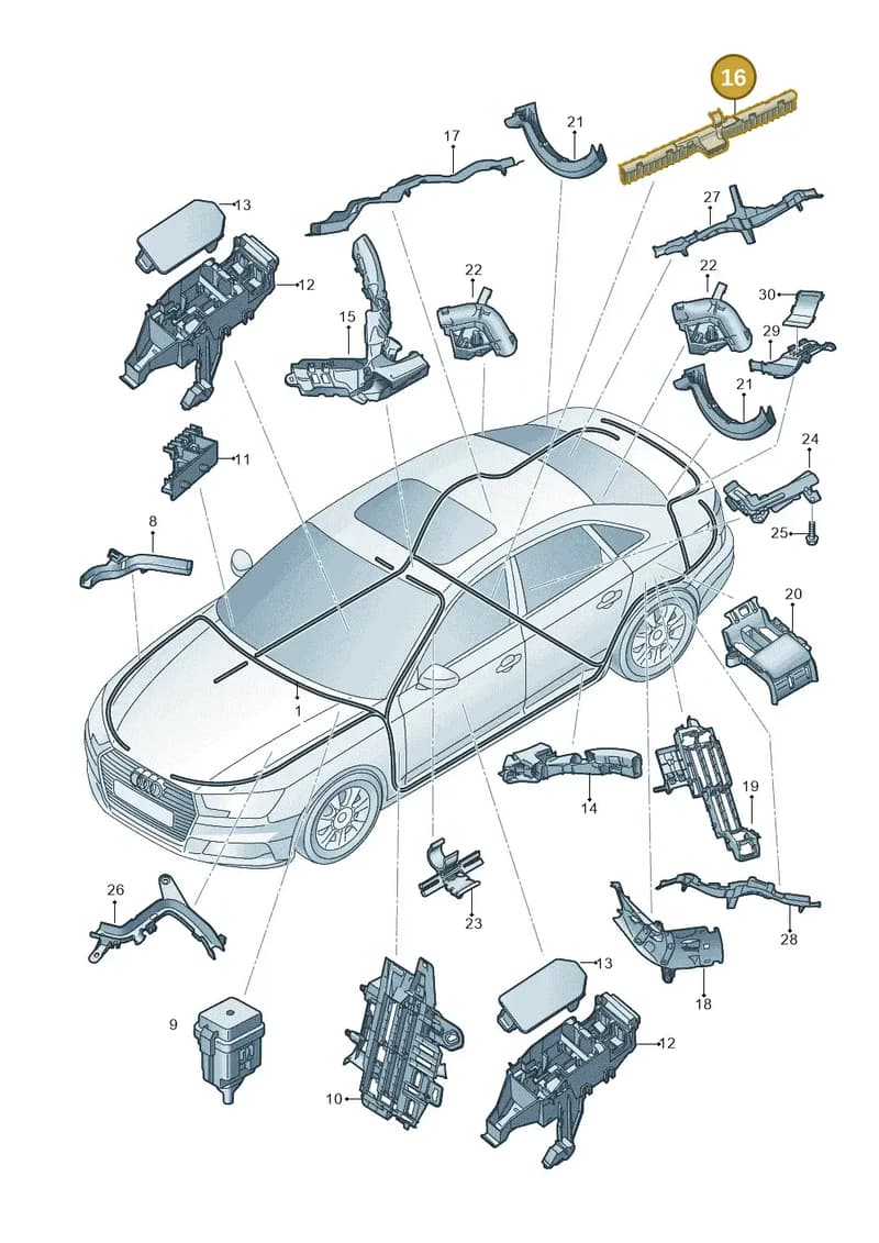 8W0971824AQ — Audi A4 (2015-2025) diagram 849971080, position 16