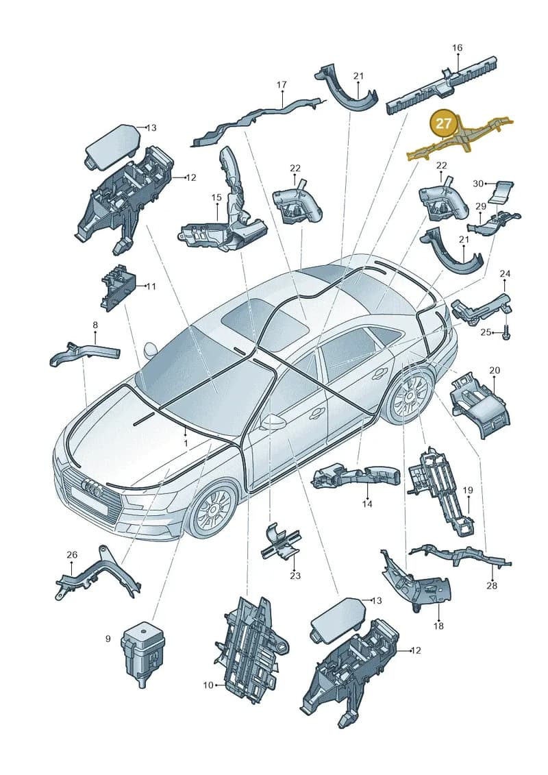 8W0971824AR — Audi A4 (2015-2025) diagram 849971080, position 27
