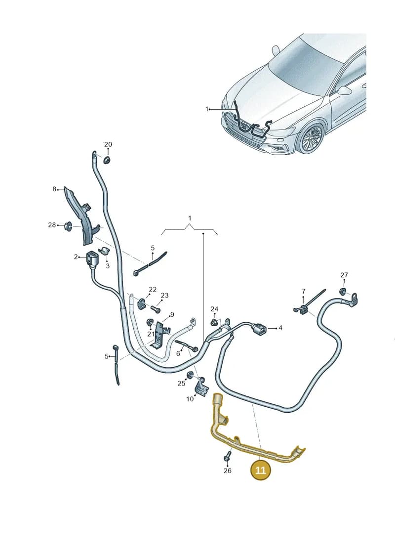 8W0971824BE — Audi A6 (2018-2025) diagram 435972050, position 11