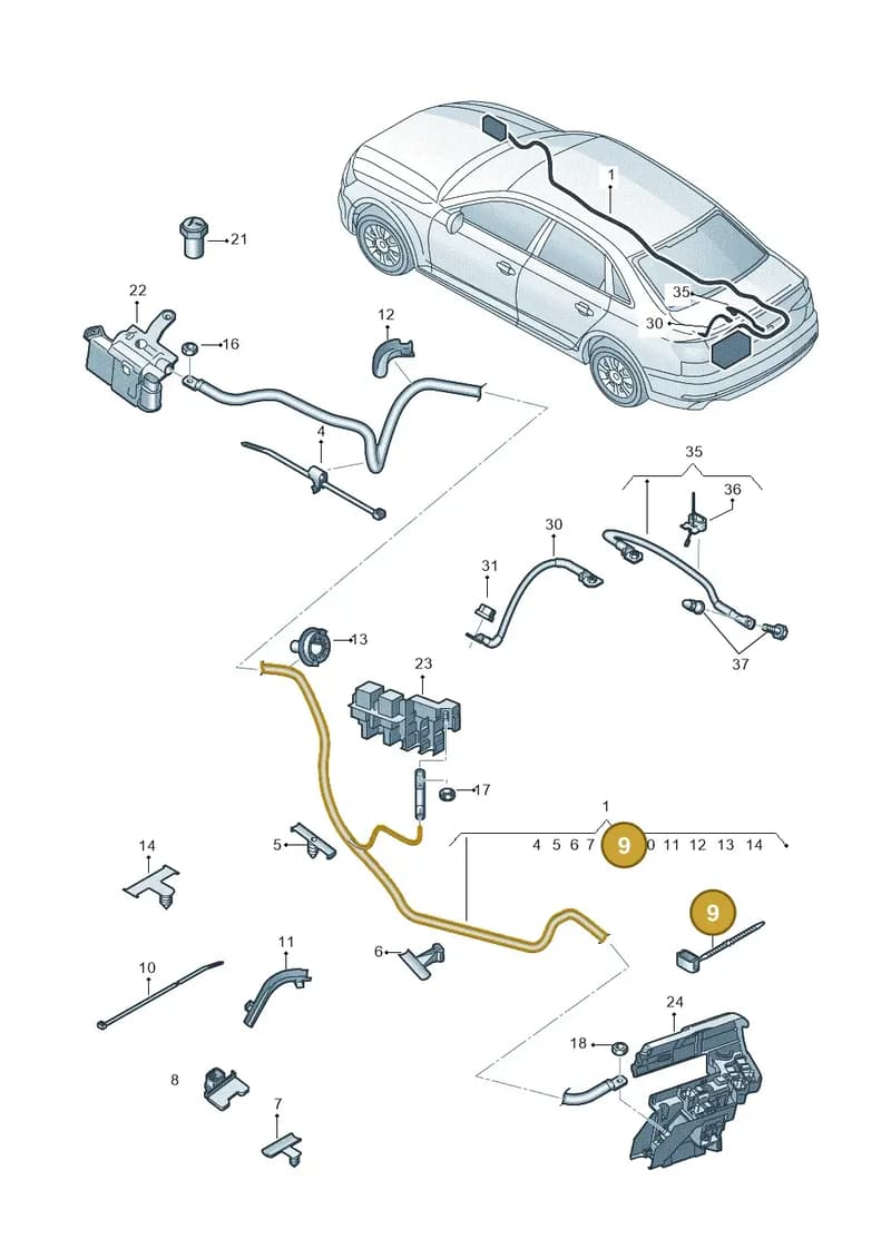 8W0971824BF — Audi A5 Sportback (2016-2025) diagram 849972000, position 9
