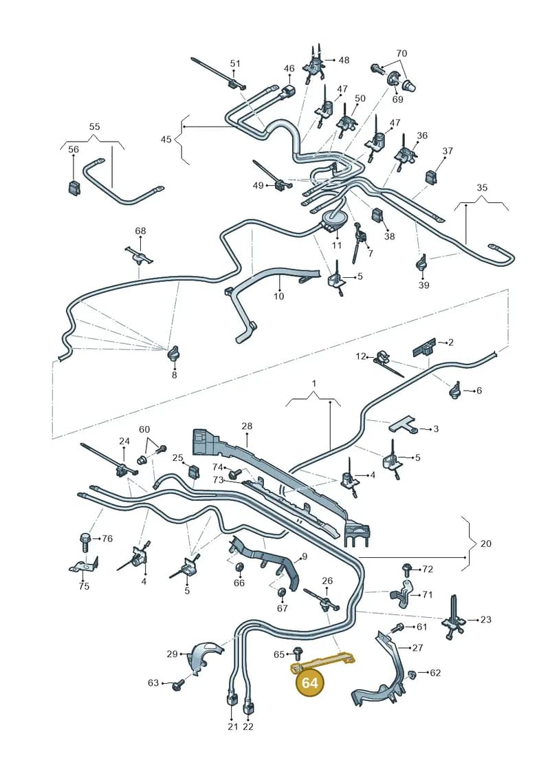 8W0971824BF — Audi A6 (2018-2025) diagram 435972020, position 64