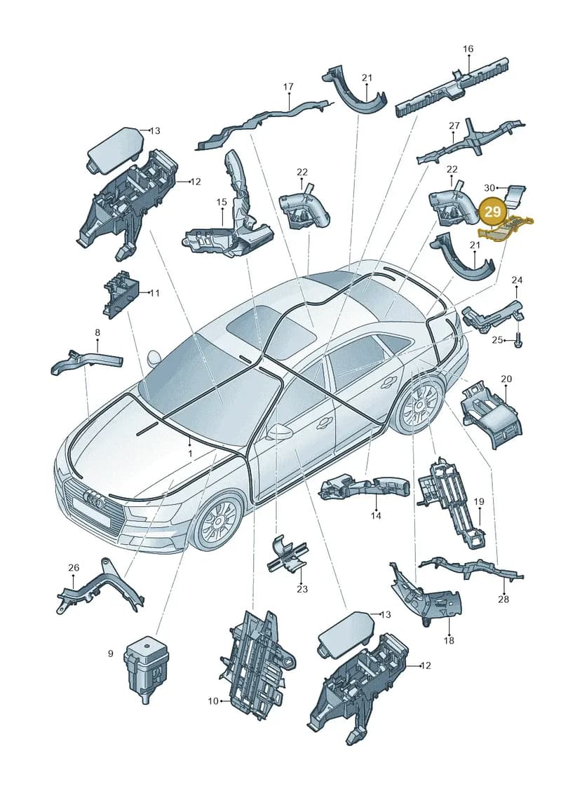 8W0971824BK — Audi A4 (2015-2025) diagram 849971080, position 29
