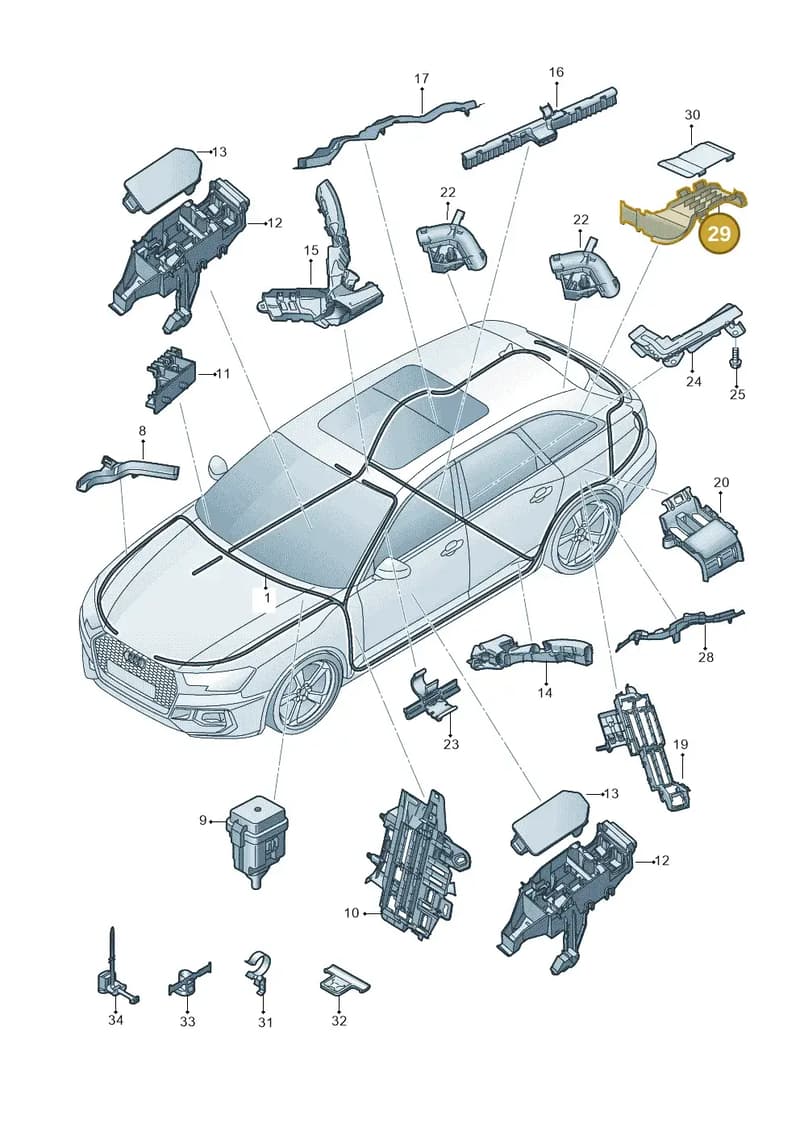 8W0971824BK — Audi RS4 Avant (2017-2025) diagram 438971080, position 29