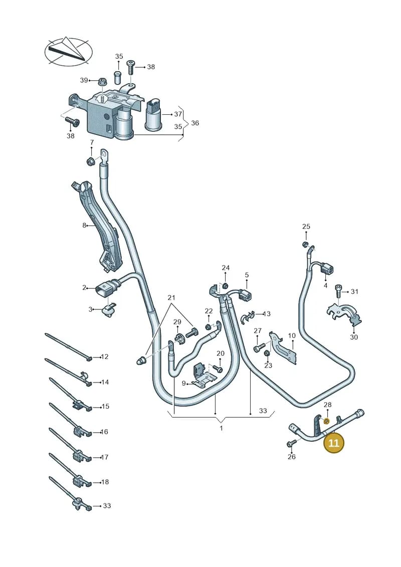 8W0971824BM — Audi A5 Sportback (2016-2025) diagram 849972050, position 11
