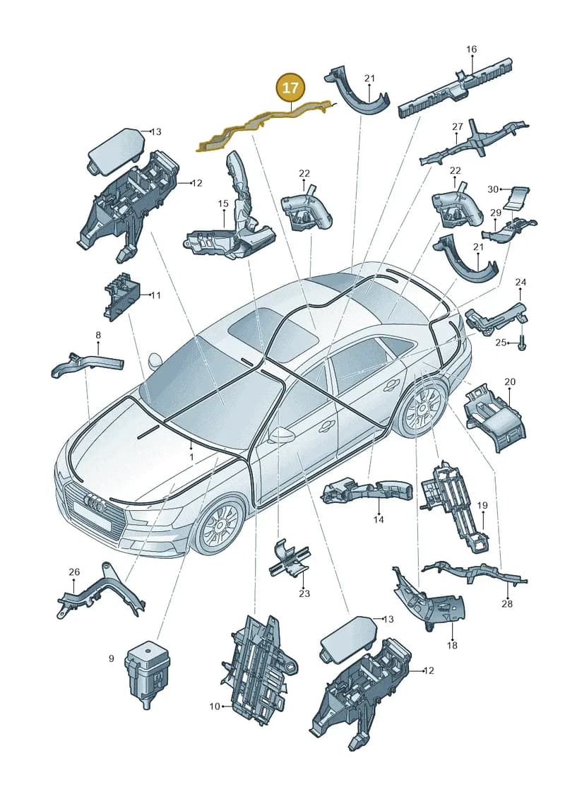 8W0971824M — Audi A4 (2015-2025) diagram 849971080, position 17