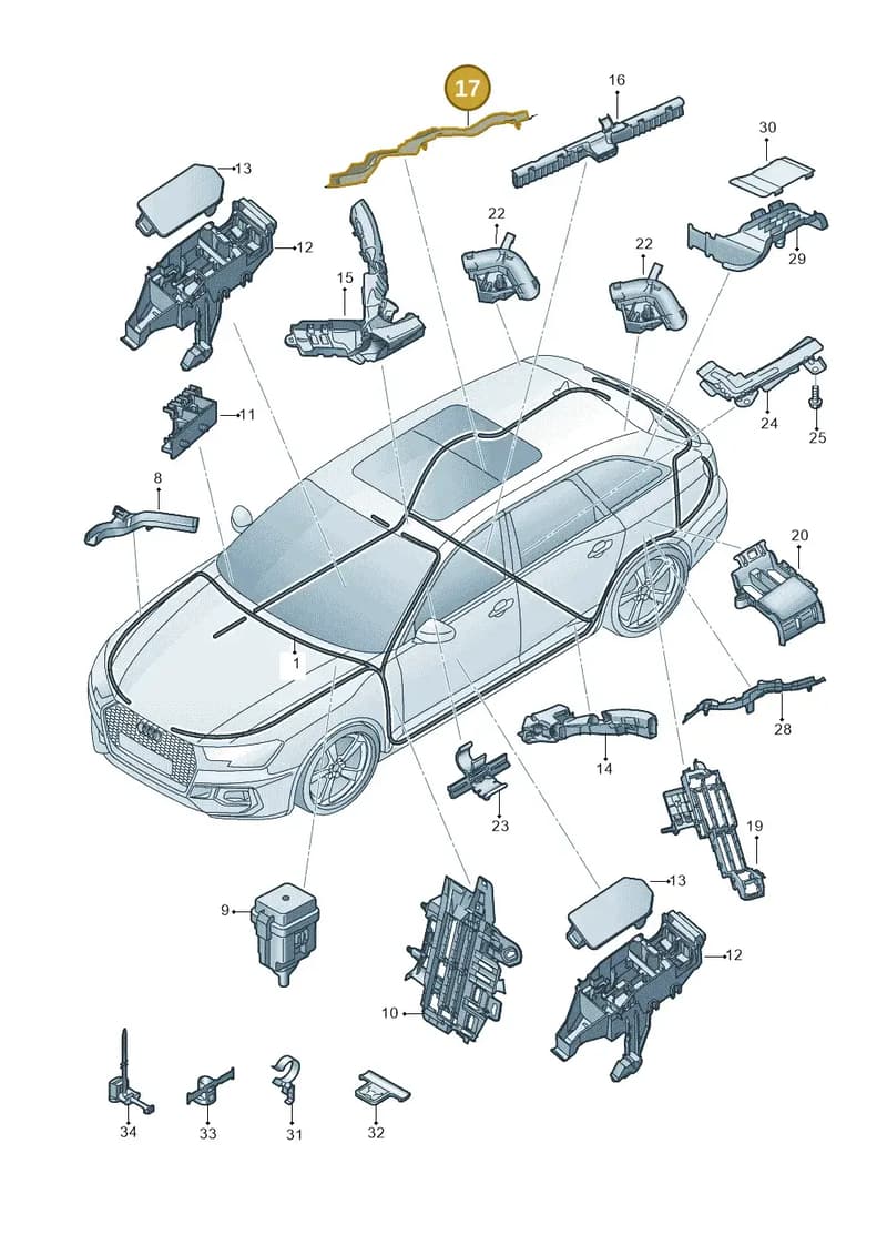 8W0971824M — Audi RS4 Avant (2017-2025) diagram 438971080, position 17