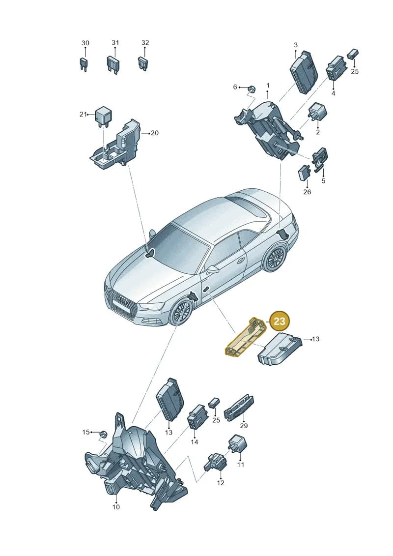 8W0971845G — Audi A5 Cabriolet (2016-2025) diagram 848937000, position 23