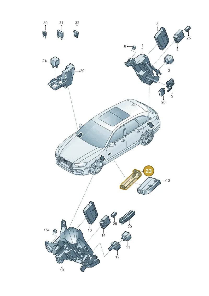 8W0971845G — Audi RS4 Avant (2017-2025) diagram 438937000, position 23
