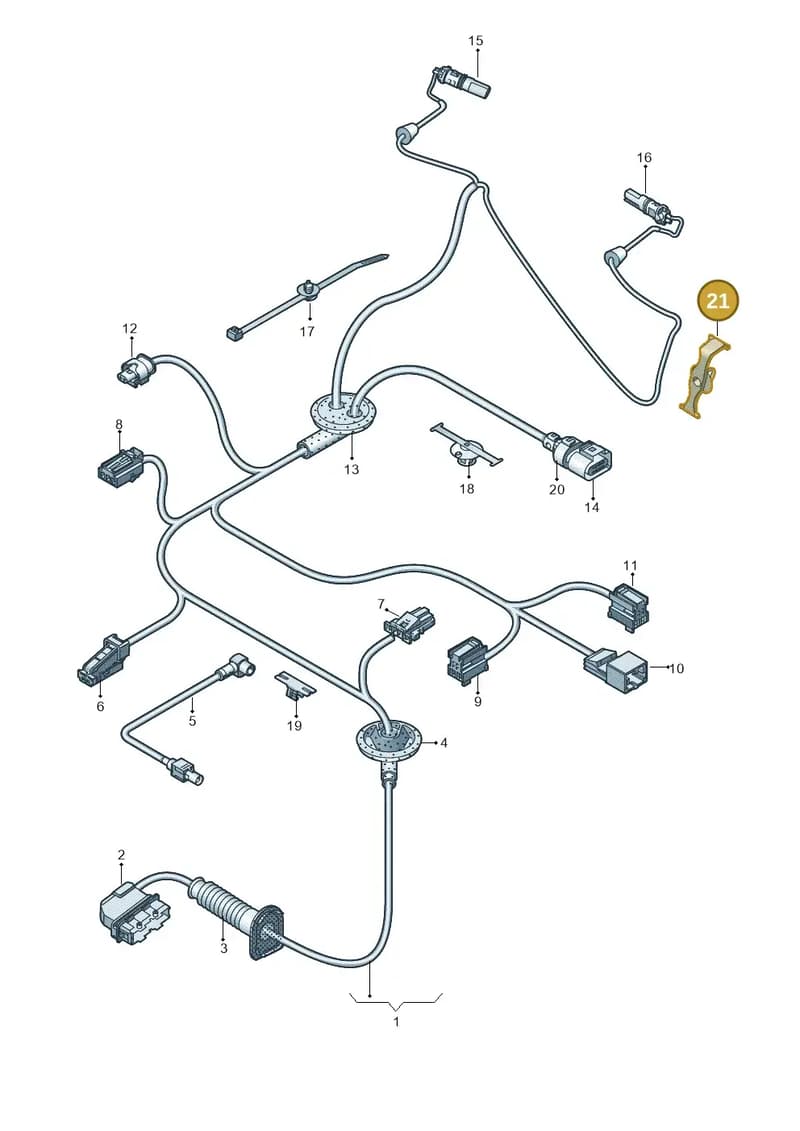 8W0971848A — Audi RS4 Avant (2017-2025) diagram 849972350, position 21