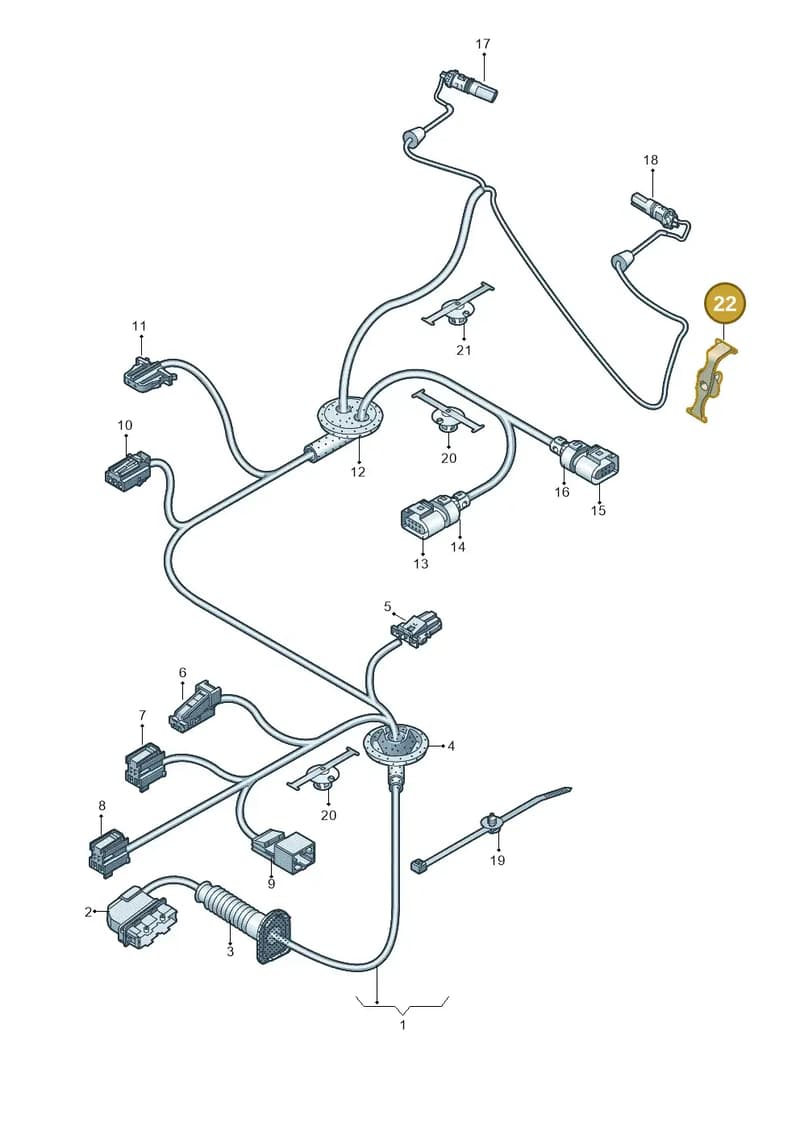 8W0971848A — Audi RS4 Avant (2017-2025) diagram 849972370, position 22