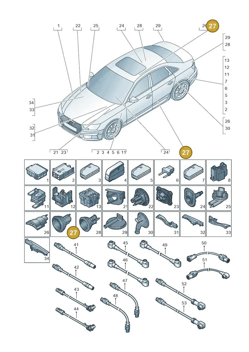 8W0971871Q — Audi A4 (2015-2025) diagram 849971780, position 27