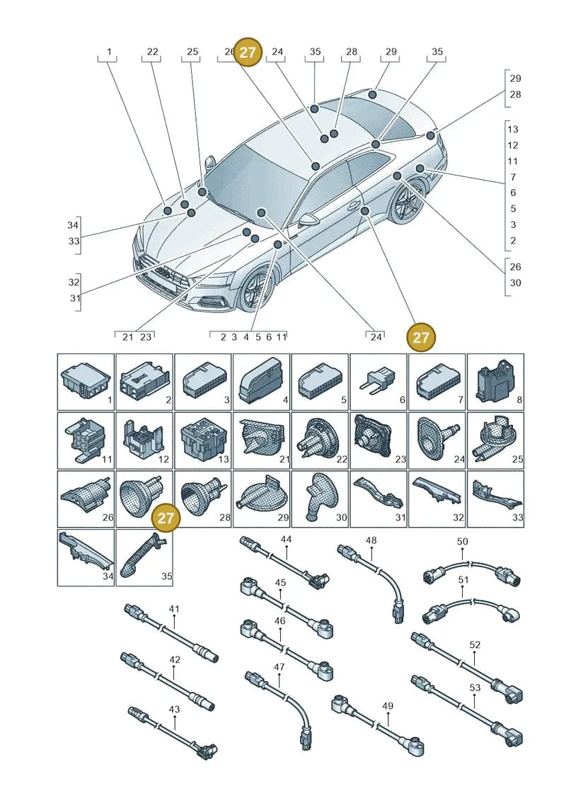 8W0971871Q — Audi RS5 Sportback (2017-2025) diagram 897971780, position 27