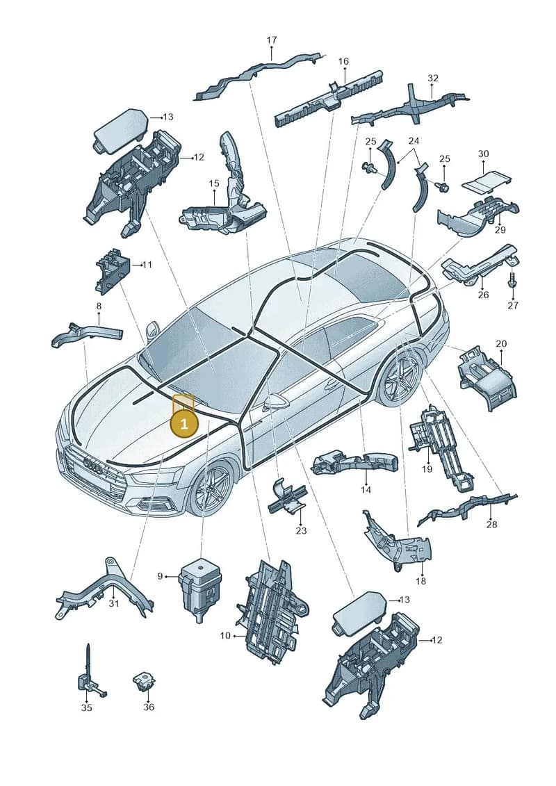 8W0972266 — Audi A5 Sportback (2016-2025) diagram 897971080, position 1