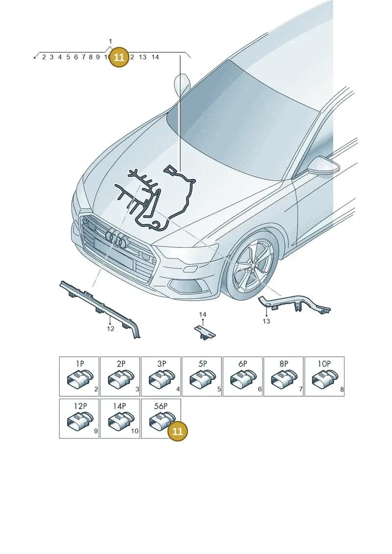 8W0973056C — Audi A6 (2018-2025) diagram 430971450, position 11