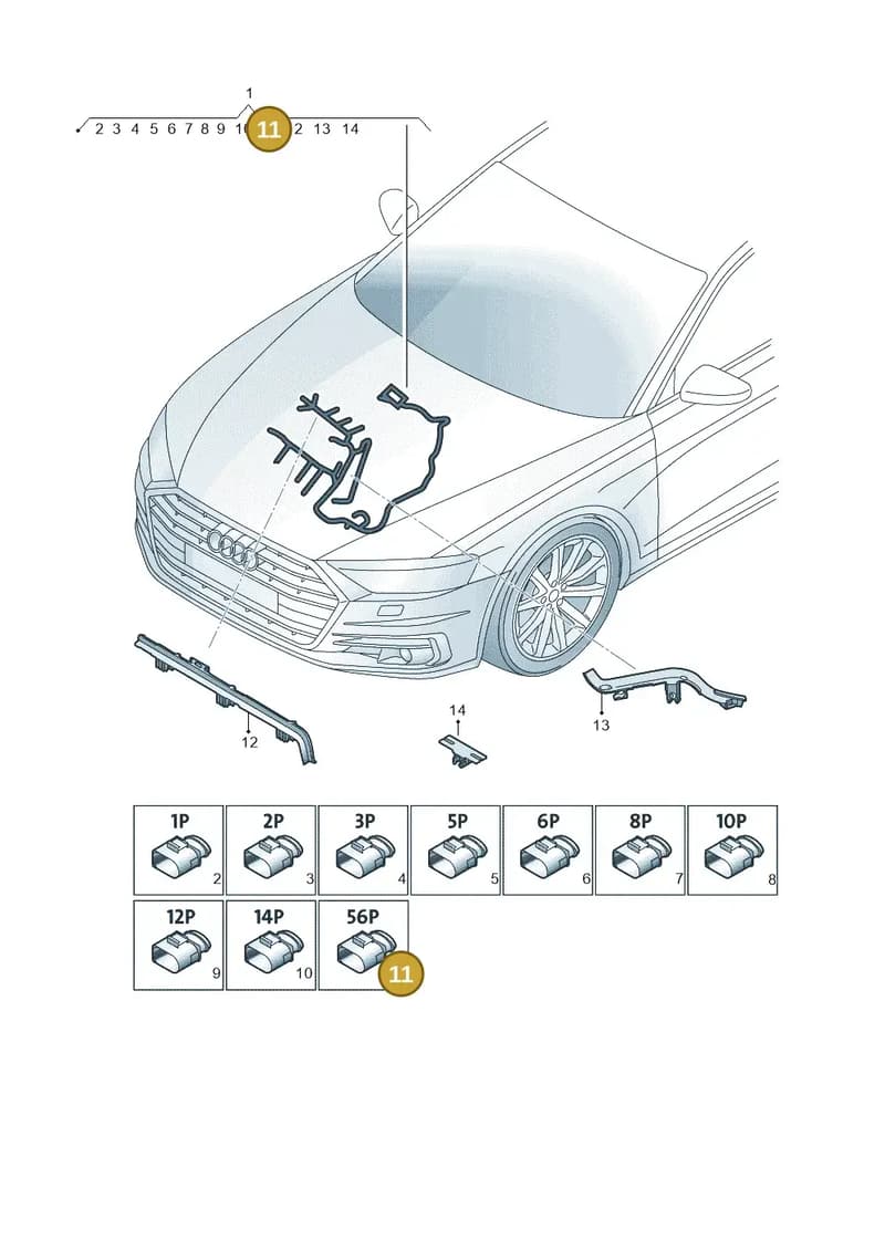 8W0973056D — Audi A8 (2017-2025) diagram 838971450, position 11