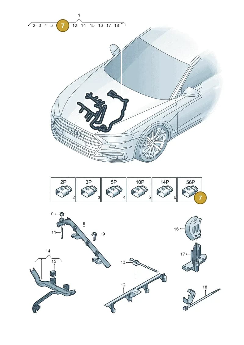 8W0973056H — Audi A8 (2017-2025) diagram 838971510, position 7