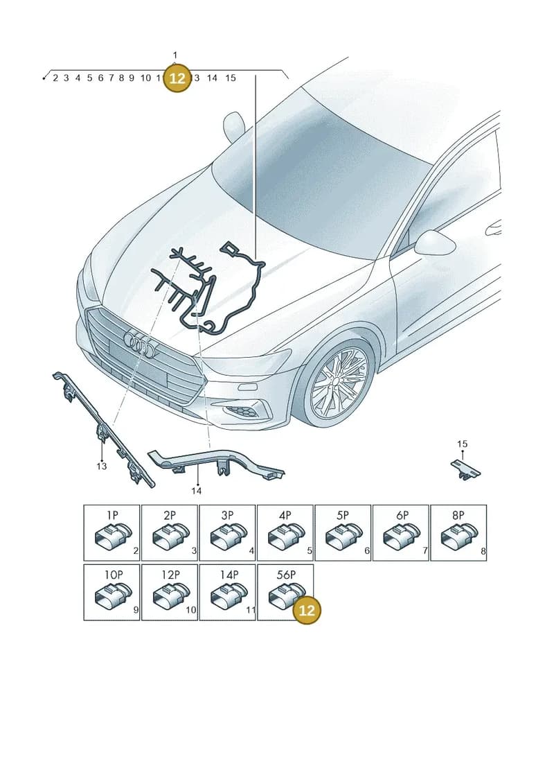 8W0973056K — Audi A7 Sportback (2018-2025) diagram 435971480, position 12