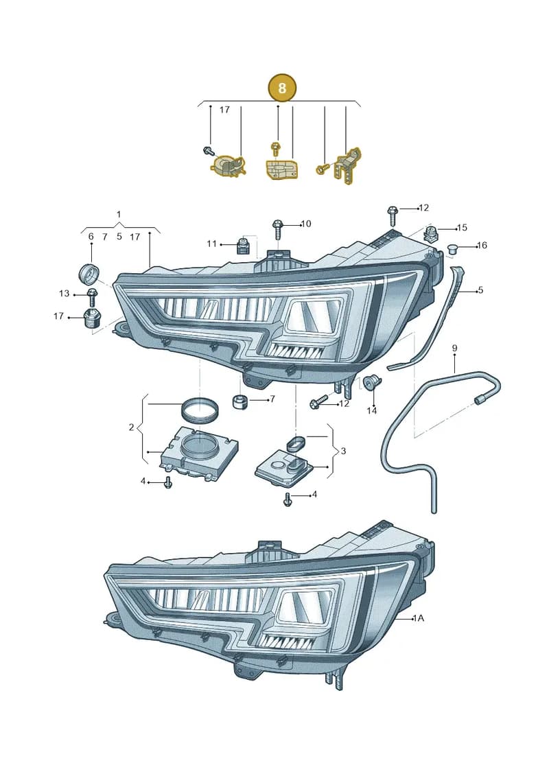 8W0998121 — Audi A4L 2.0 (2016-) diagram 216941005, position 8