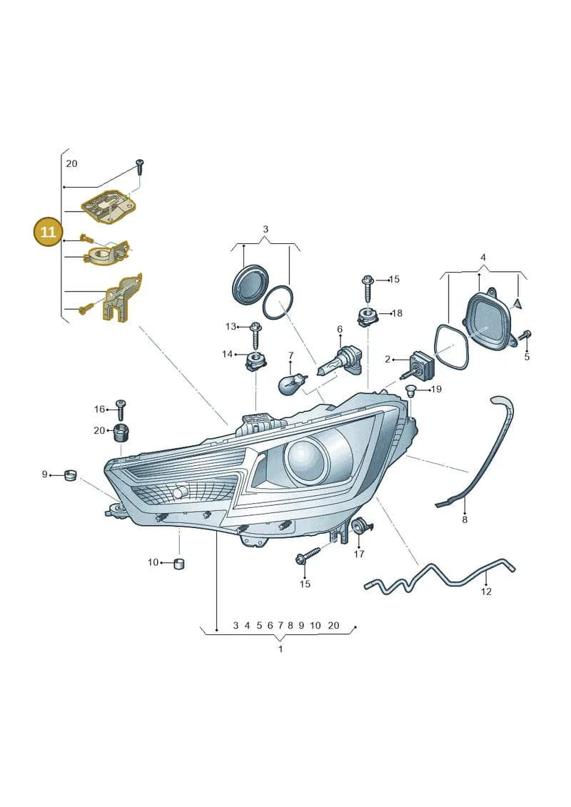 8W0998121 — Audi A4 (2015-2025) diagram 849941000, position 11