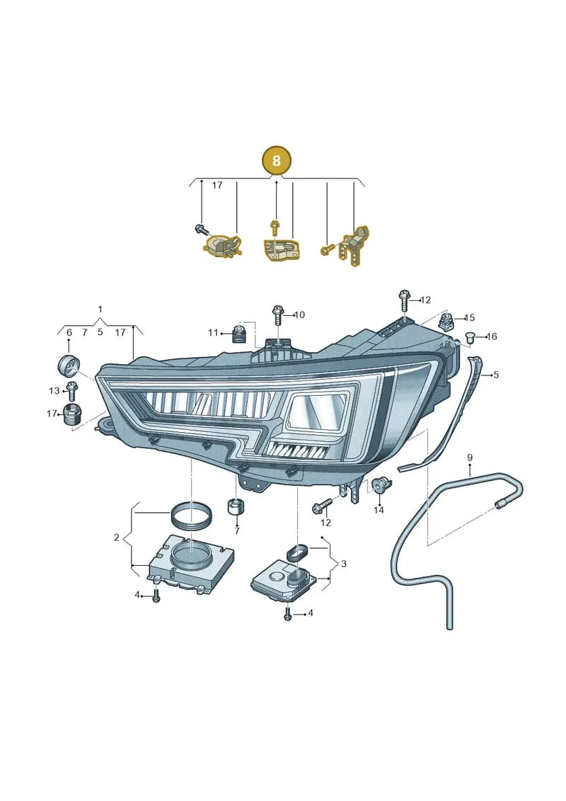 8W0998121 — Audi RS4 Avant (2017-2025) diagram 849941050, position 8