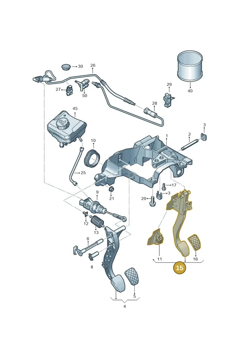 8W1721140C — Audi A5 Sportback (2016-2025) diagram 849721250, position 15