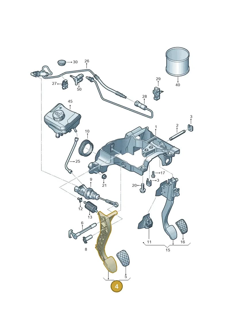 8W1721316A — Audi A4 (2015-2025) diagram 849721250, position 4
