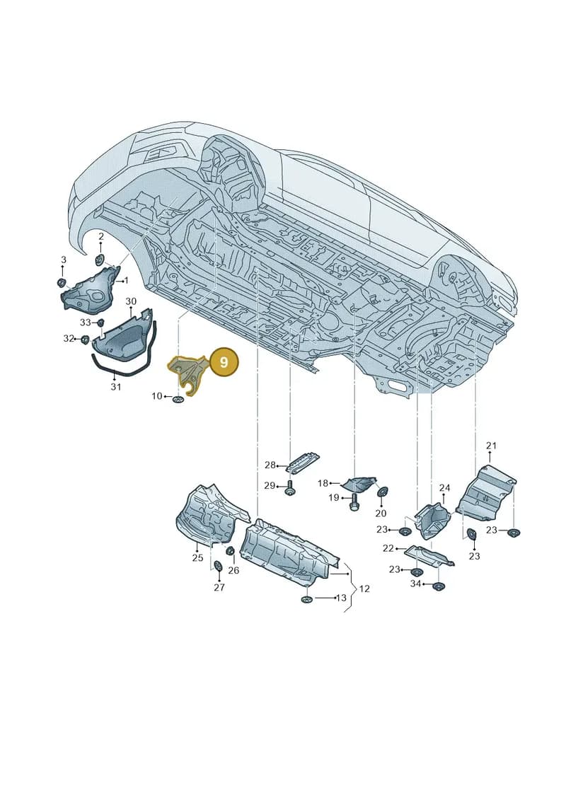 8W1804164D — Audi RS4 Avant (2017-2025) diagram 438804000, position 9