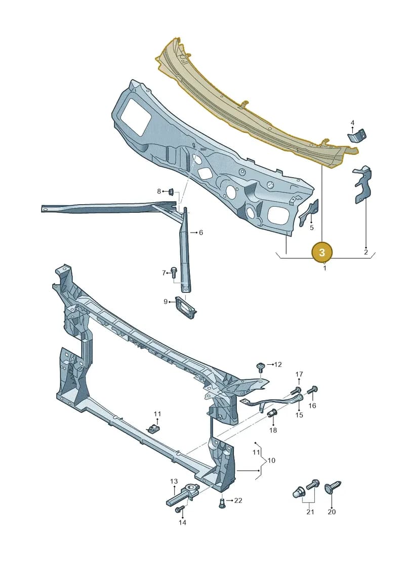 8W1806205B — Audi A5 Cabriolet (2016-2025) diagram 848805000, position 3