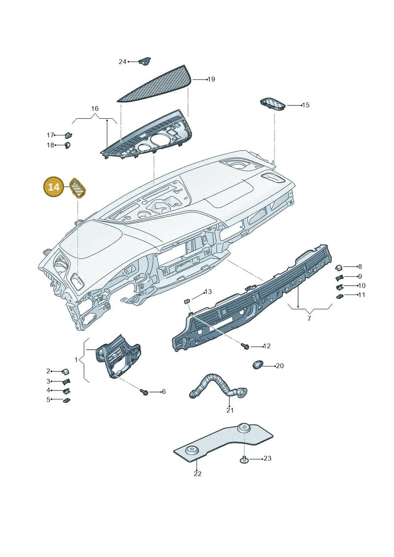 8W18197936PS — Audi RS4 Avant (2017-2025) diagram 849820100, position 14
