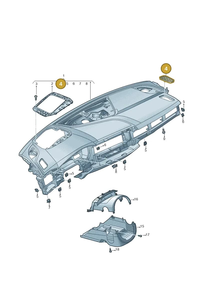 8W1819794AY2 — Audi RS4 Avant (2017-) diagram 848857100, position 4