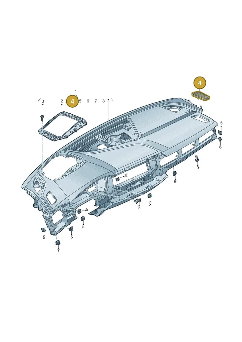 8W1819794AY2 — Audi A5 Sportback (2016-2025) diagram 849857100, position 4
