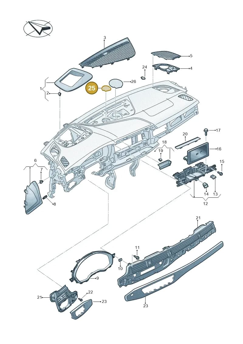 8W1857883 — Audi RS4 Avant (2017-2025) diagram 849857017, position 25