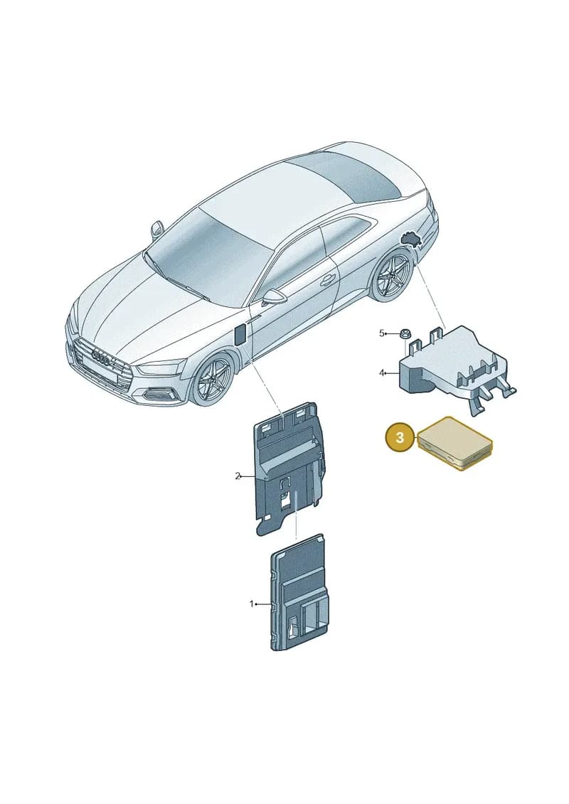 8W1907064DH — Audi RS5 Sportback (2017-2025) diagram 897907020, position 3