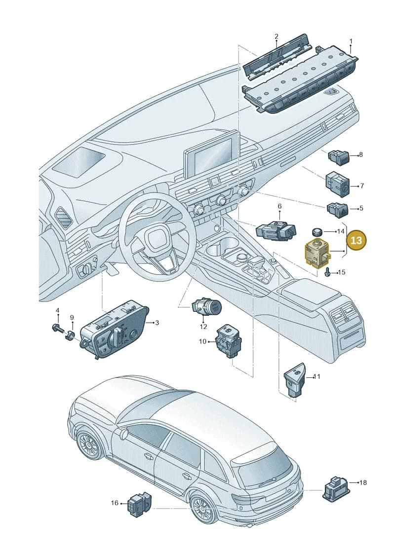 8W1919616 — Audi RS4 Avant (2017-2025) diagram 849941500, position 13