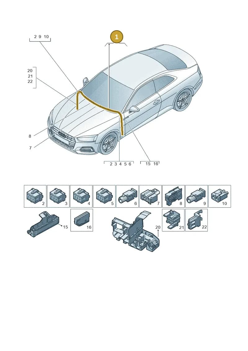 8W1971315A — Audi A5 Cabriolet (2016-2025) diagram 897971900, position 1