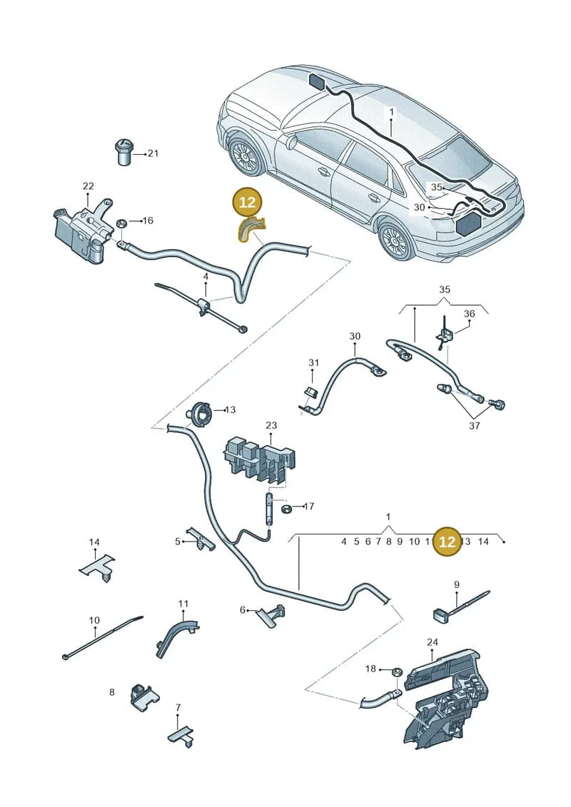 8W1971824C — Audi A5 Sportback (2016-2025) diagram 849972000, position 12