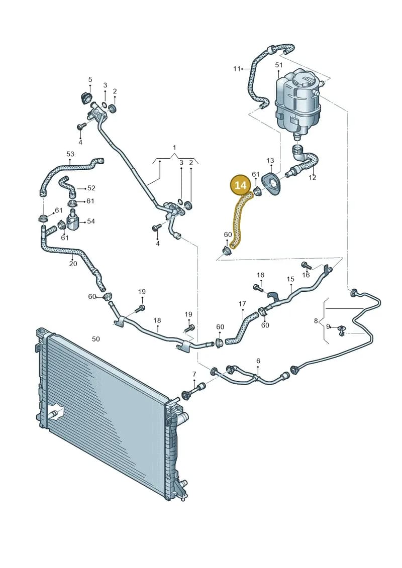 8W2121051A — Audi A4 (2015-2025) diagram 849121470, position 14