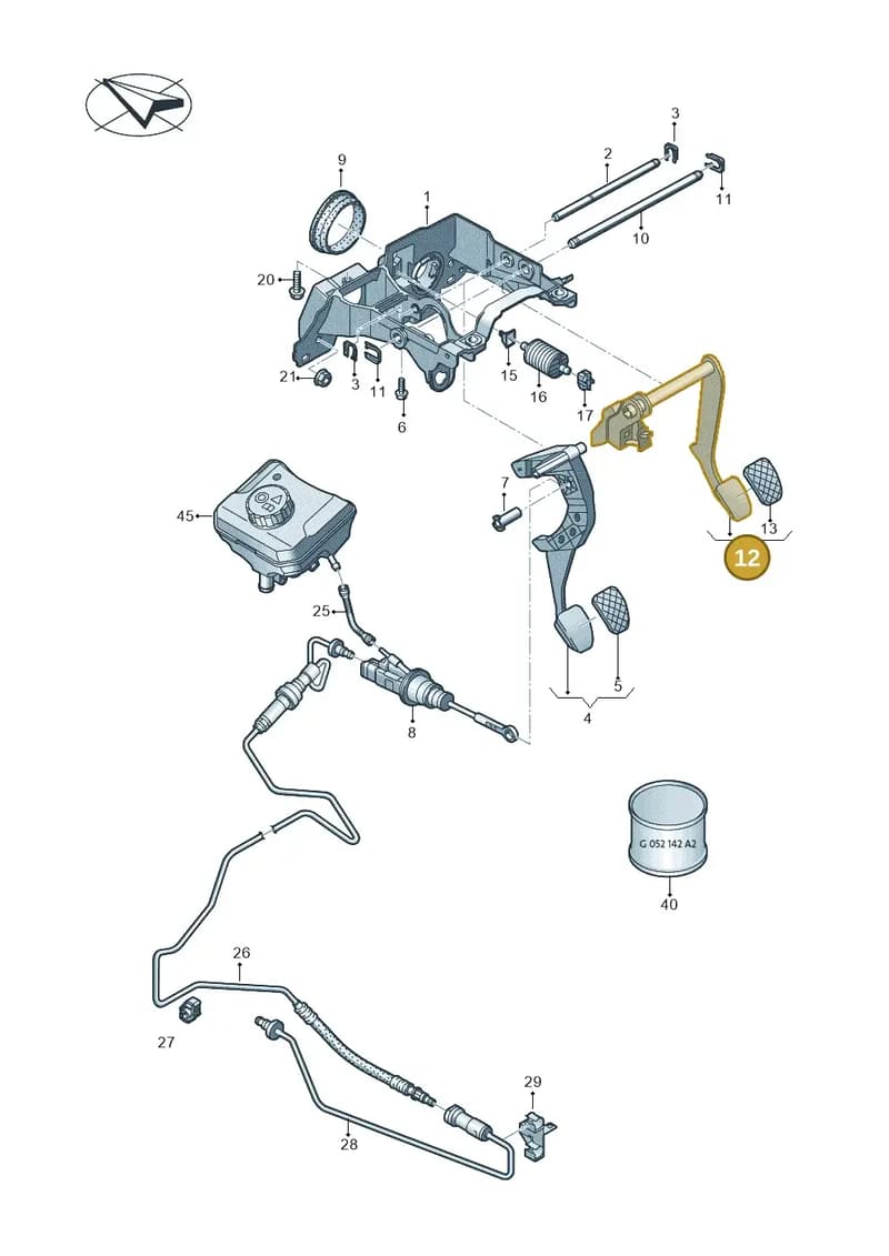 8W2721140A — Audi A5 Cabriolet (2016-2025) diagram 848721300, position 12