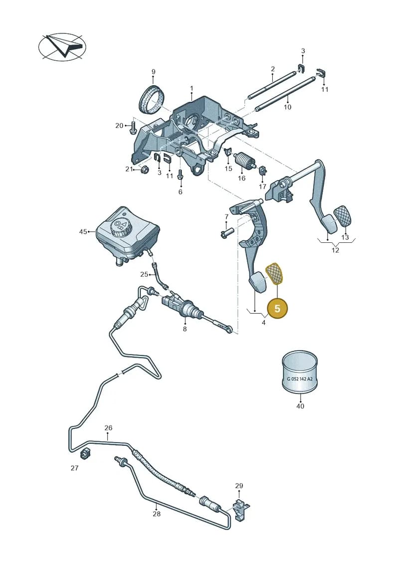 8W2721173 — Audi A5 Cabriolet (2016-2025) diagram 848721300, position 5