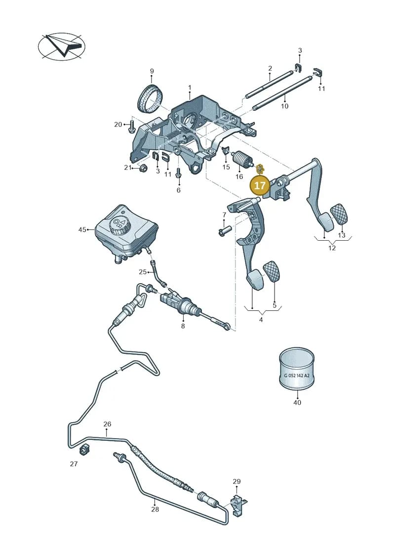 8W2721196A — Audi A5 Cabriolet (2016-2025) diagram 848721300, position 17